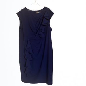 Blue short sleeve ruffle dress